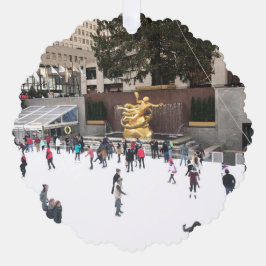 New York City Rockefeller Center Ice Skaten Rink Ornament Karte