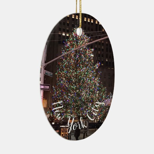 New York City Rockefeller Center Weihnachtsbaum Keramik Ornament (Rechts)