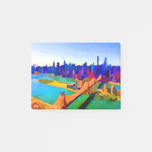 New York City Roosevelt Island Skyline Post-it Klebezettel (Vorderseite)