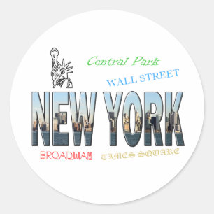 New York City Runder Aufkleber