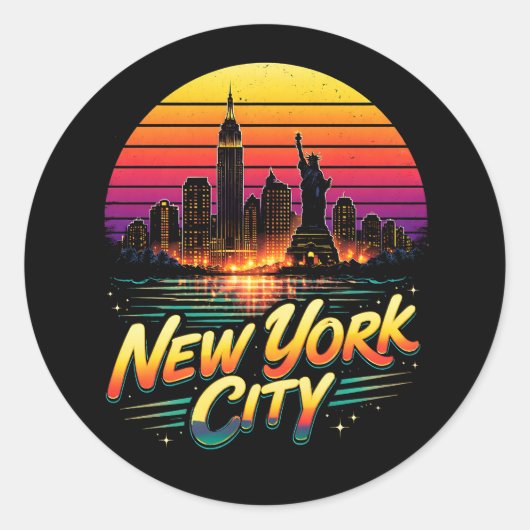 New York City Runder Aufkleber (Vorderseite)