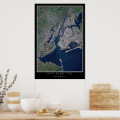New York City Satellite Poster Map (Küche)