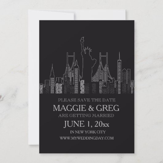 New York City Save The Date Ankündigung (Vorderseite)