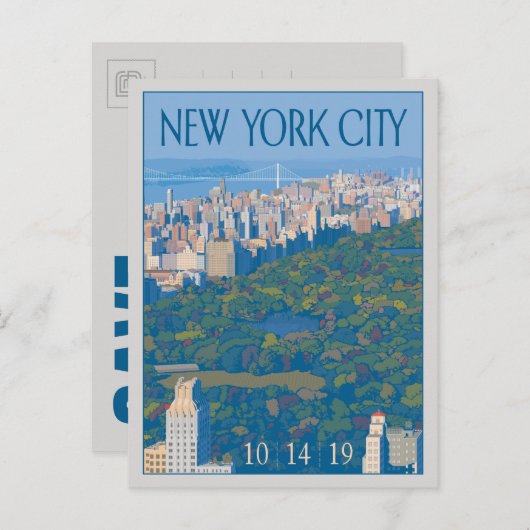 New York City | Save The Date Ankündigungspostkarte (Vorne/Hinten)