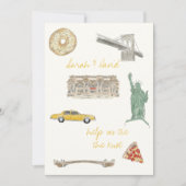 New York City Save the Date mit Zeichnungen Einladung (Vorderseite)
