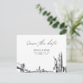 New York City Save the Date Postcard für Hochzeite Postkarte (Stehend Vorderseite)