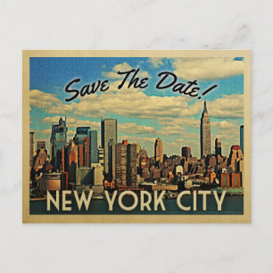 New York City Save The Date Vintage NYC Hochzeit Ankündigungspostkarte