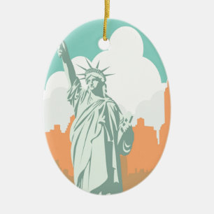 New York City Schläft Nie Vintage Keramik Ornament