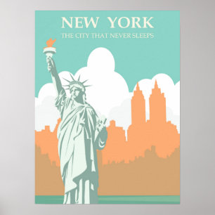 New York City Schläft Nie Vintage Poster