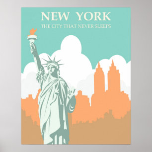 New York City Schläft Nie Vintage Poster