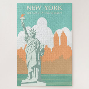 New York City Schläft Nie Vintage Puzzle
