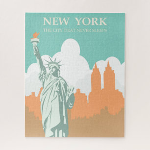 New York City Schläft Nie Vintage Puzzle