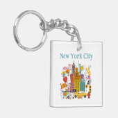 New York City signiert Schlüsselanhänger im bunten (Vorderseite links)