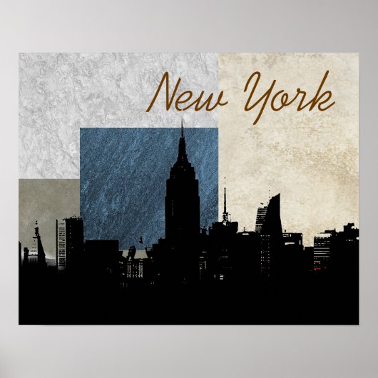 New York City Silhouette Pop Art Poster (Vorne)