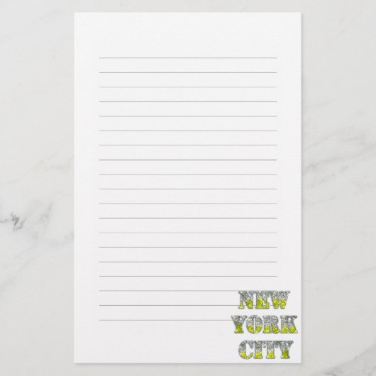 New York City Silver Gold Glitzer Briefpapier (Vorderseite)