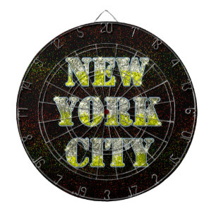 New York City Silver Gold Glitzer Dartscheibe