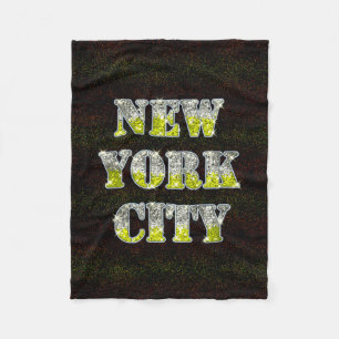 New York City Silver Gold Glitzer Fleecedecke