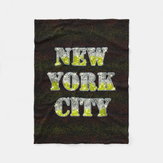 New York City Silver Gold Glitzer Fleecedecke