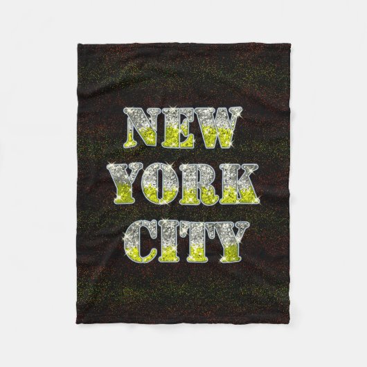 New York City Silver Gold Glitzer Fleecedecke (Vorderseite)