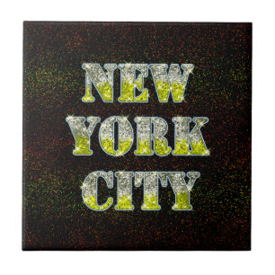 New York City Silver Gold Glitzer Fliese