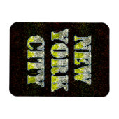 New York City Silver Gold Glitzer Magnet (Horizontal)