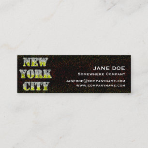 New York City Silver Gold Glitzer Mini Visitenkarte