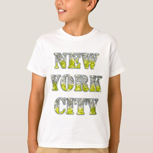 New York City Silver Gold Glitzer T-Shirt (Vorderseite)