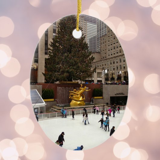 New York City Skaten Rink Christmas Holiday NYC Keramik Ornament