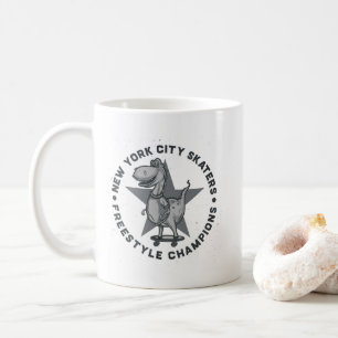 New York City Skater Retro Vintage Grafik T-Shirt Kaffeetasse
