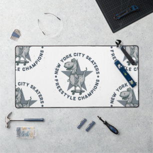 New York City Skater Retro Vintage Grafik T-Shirt Schreibtischunterlage