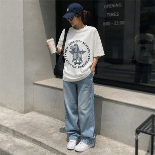 New York City Skater Retro Vintage Grafik T-Shirt Tri-Blend Shirt