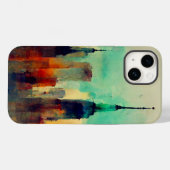 New York City Sky Line - Wasserfarbe Case-Mate iPhone Hülle (Rückseite (Horizontal))