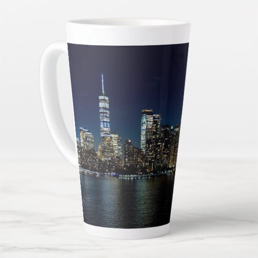 New York City Skycraper USA Night Fotografy Milchtasse (Linke Ecke)