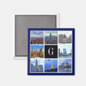 New York City Skyline 8 Image Foto Collage Magnet (Vorderseite/Rückseite)