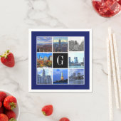 New York City Skyline 8 Image Foto Collage Serviette (Beispiel)