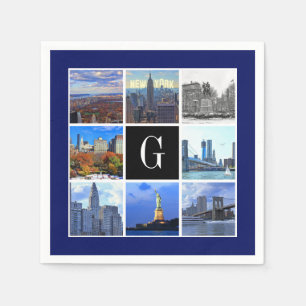 New York City Skyline 8 Image Foto Collage Serviette