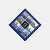 New York City Skyline 8 Image Foto Collage Serviette (Ecke)