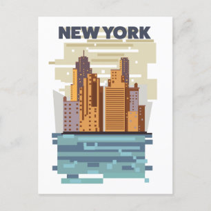 New York City Skyline Ankündigungspostkarte