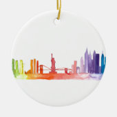 NEW YORK CITY Skyline Aquarell Manhattan modern Keramikornament (Vorne)
