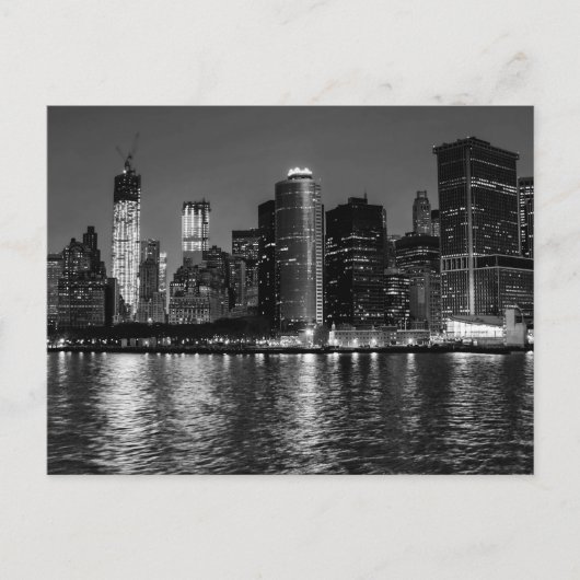 New York City Skyline bei Nacht Postkarte (Vorderseite)