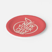 NEW YORK CITY Skyline Big Apple Modern Red Pappteller (Schrägansicht)