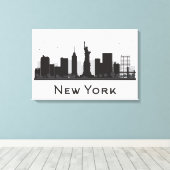 New York City | Skyline Black and White Leinwanddruck (Insitu (Holzboden))