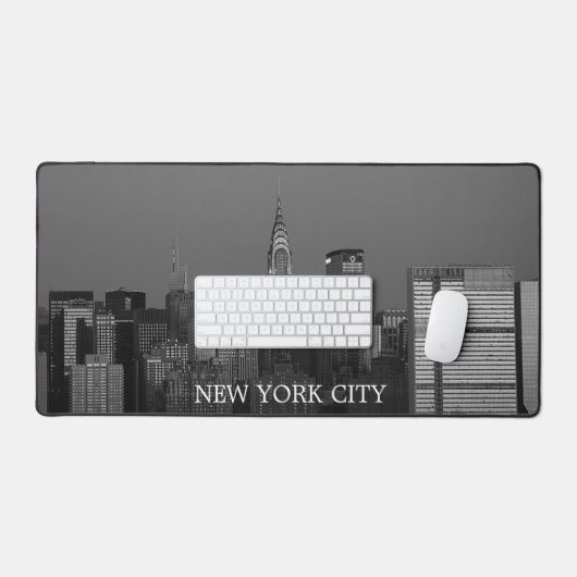 New York City Skyline Black Modern Manhattan NYC Schreibtischunterlage (Tastatur & Maus)