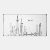 New York City Skyline Black Modern Manhattan NYC Schreibtischunterlage (Vorderseite)