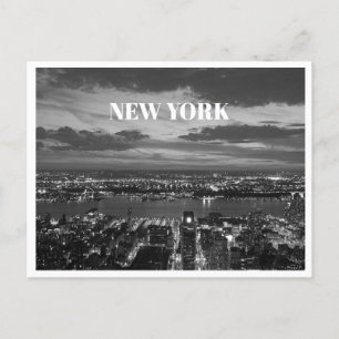 New York City Skyline Black White Landscape Feiertagspostkarte