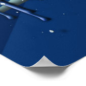 New York City Skyline | Blue 3D Poster (Ecke)