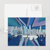 New York City Skyline | Blue 3D Postkarte (Vorne/Hinten)