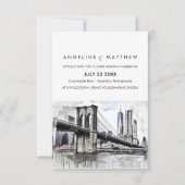 New York City Skyline Brooklyn Wedding Einladung (Vorderseite)