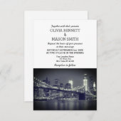 New York City Skyline Brooklyn Wedding Einladung (Vorne/Hinten)