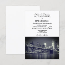 New York City Skyline Brooklyn Wedding Einladung